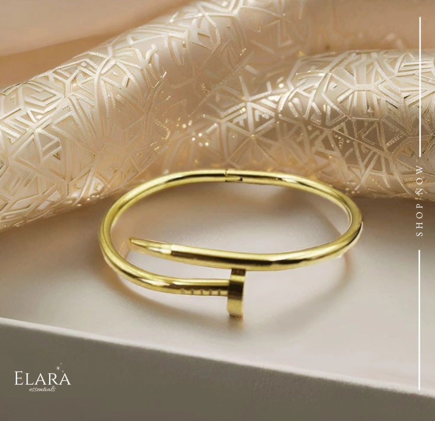 Gold Plated Nail Bangle – Minimalist Stainless Steel Juste Un Clou Inspired Bracelet