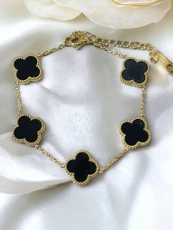 Double sided Clover Bracelet – 5-Motif Alhambra Style Bracelet – Waterproof Stainless Steel